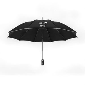 Parapluies pliants LED de voyage promotionnels avec logo personnalisé, parapluie LED noir de nuit, cadeau d'affaires, parapluie LED le plus vendu - Product Image 3