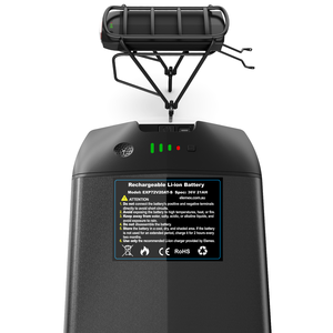 แบตเตอรี่ลิเธียม EU STOCK 36V 21AH สำหรับติดตั้งท้ายจักรยานไฟฟ้า เกรด A พร้อม BMS 20A กันน้ำ 750W สำหรับการเดินทางในเมืองและบรรทุกของเบา - Product Image 2