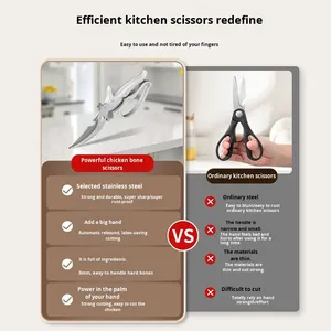 Forbici da Cucina Tedesche per Tagliare <span class=keywords><strong>con</strong></span> Forza Pollo, Anatra, Ossa di Oca, Speciali Affilate Multifunzione in Acciaio Inossidabile per Sfilettare <span class=keywords><strong>il</strong></span> Pesce - Product Image 2