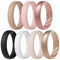 Ensemble de bagues de mariage en silicone Gaovo, 7 pièces, alliances en caoutchouc multicolores pour femmes, bijoux de mariée et de tous les jours, cadeaux en gros
