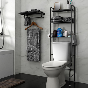 Étagère de salle de bain à 3 niveaux, moderne, à poser au-dessus des toilettes, robuste, multi-niveaux, pour rangement, étagère de toilettes - Product Image 1