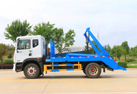 Camion poubelle DongFeng 8-10 m³ à bras oscillant, capacité de bac à déchets, transmission manuelle, pour zones peu peuplées