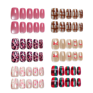 <span class=keywords><strong>Uñas</strong></span> Postizas Acrílicas con Diseño de <span class=keywords><strong>Leopardo</strong></span> Brillante, Cubierta Completa, Estilo Ojo de Gato Cuadrado Corto, para Dedos - Product Image 6