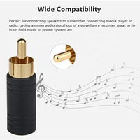 Adaptateur RCA Tigerwill AV027 (lot de 2) mâle vers femelle 3,5 mm, connecteur audio jack mono 1/8 pouce, plaqué or