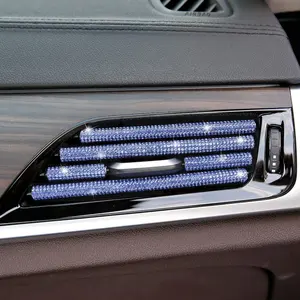 Bling flash tira de saída de ar condicionado, para carro, acessórios interiores, decoração brilhante, revestimento de cristal