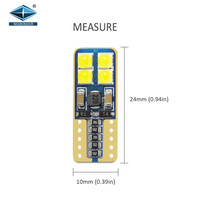 Bombillas led t10 para coche, 12v, 24v, 194 canbus, interior, w5w, 3030, 08 SMD, amarillo, accesorios de luces para coche