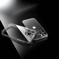 Étui de téléphone en verre Ultra Transparent pour iPhone14 13pro max housse de téléphone portable antichoc imperméable Transparent sacs et étuis de téléphone portable