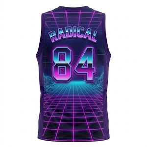 Maillot de basketball lumineux unisexe avec impression personnalisée du nom et du numéro, découpe automatisée, 100 % polyester, sans manches - Product Image 3