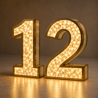 Enseigne LED entièrement personnalisable, lettres dorées rétroéclairées, enseigne en diamant, lettres latérales perforées, lettres lumineuses Starlight Gold pour entreprises