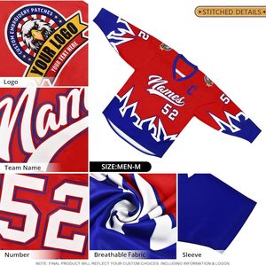 Camiseta de Hockey Personalizada para Hombre y Jóvenes, con Nombre y Número Bordados, Cuello en V, Sublimada, Absorbente de Humedad, Ropa de Hockey sobre Hielo - Product Image 3