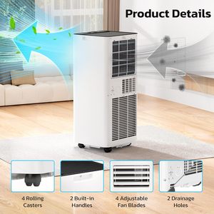 8,000 BTU <b>Portable</b> Air Conditioners, 4 Modes <b>AC</b> <b>Unit</b> With Fast Cooling/Energy Efficient/Remote/24Hrs Fasting Cooling Energy-savi - Product Image 4