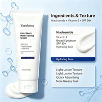 Crème de Jour Hydratante pour Hommes SPF 30 6 en 1 Crème Visage Homme Protection Solaire Peaux Normales à Sèches Collagène Vitamine E Soins Masculins