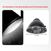 Réflecteur en aluminium pour lampe de terrarium 5,5-8,5 pouces, couvercle de réflexion en dôme profond pour reptiles
