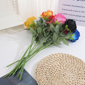 Rose artificielle en velours, branche unique, toucher naturel, décoration pour la Saint-Valentin, mariage, maison - Product Image 3