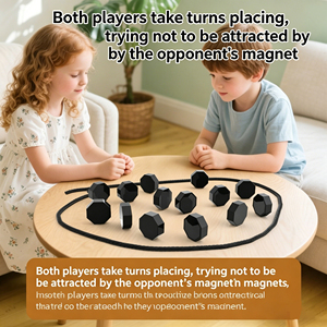 Magnetic <strong>Chess</strong> Pieces Game with Adjustable Cords Montessori <strong>Auto</strong> Aligning Pieces Strategy Board for Kid Adults Two Player Battle - Product Image 5