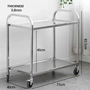 Good Quality Multilayer Stainless Steel Hotel Dining Car Carts Collecting Trolley Kitchen Service Stainless Steel Trolley