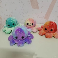 Peluche poulpe réversible étoile de dessin animé drôle câlin heureux triste poulpe rempli de coton PP