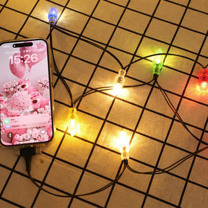 Guirlande lumineuse LED colorée en forme de pomme de pin et de fraise, rechargeable par USB, pour <span class=keywords><strong>téléphone</strong></span> portable, décoration de jardin extérieur, fêtes et Noël - Product Image 5