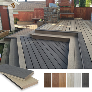 Tarima de WPC Moderna e Impermeable con Superficie de Grano de <span class=keywords><strong>Madera</strong></span>, Material Plástico de <span class=keywords><strong>Madera</strong></span> de Teca, Precios de Fábrica para Tarima Compuesta para Exteriores - Product Image 1