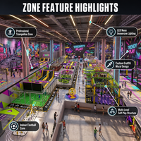 Mega Complexe d'Aventures et de Sports Intérieur : Parcours Aventure Intégré, Parc de Trampolines et Centre de Divertissement Familial Multi-Zones
