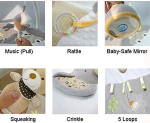 เสื่อเล่นดนตรีสำหรับเด็กทารกวัยหัดเดินพร้อมของเล่นตุ๊กตาถอดได้ - Product Image 4
