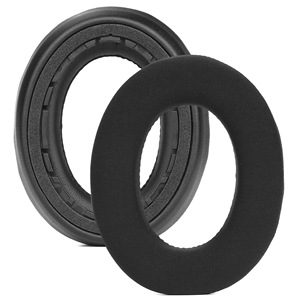 Cuscinetti auricolari di ricambio in memory foam con gel rinfrescante in pelle proteica ecologica di <span class=keywords><strong>seta</strong></span> nera di alta qualità per cuffie Sennheiser - Product Image 1