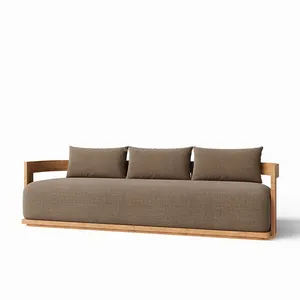 FERLY New Design Outdoor Teak Wicker Sofa 3-Seater Multi Seat Sofa Cover Outdoor Cushion Sofa Garden