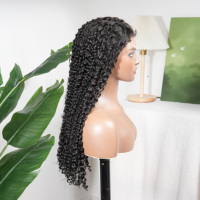 Perruques bouclées profondes en cheveux humains vietnamiens de qualité 12A, 26 pouces, avec dentelle HD 4x4 double drawn, vente en gros