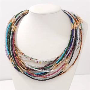Nuevo y exquisito collar de piedras preciosas facetadas pequeñas para mujer, joyería hecha a mano, collar con cuentas de cristales curativos para regalos de vacaciones - Product Image 1