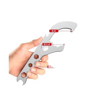Ouvre-boîte manuel multifonction en acier inoxydable de forme irrégulière pour couvercles de seaux de peinture et outil de levier - Product Image 1