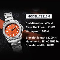 Montres mécaniques automatiques pour hommes, montre étanche en acier inoxydable, bracelet réglable, cadran lumineux, résistant aux chocs