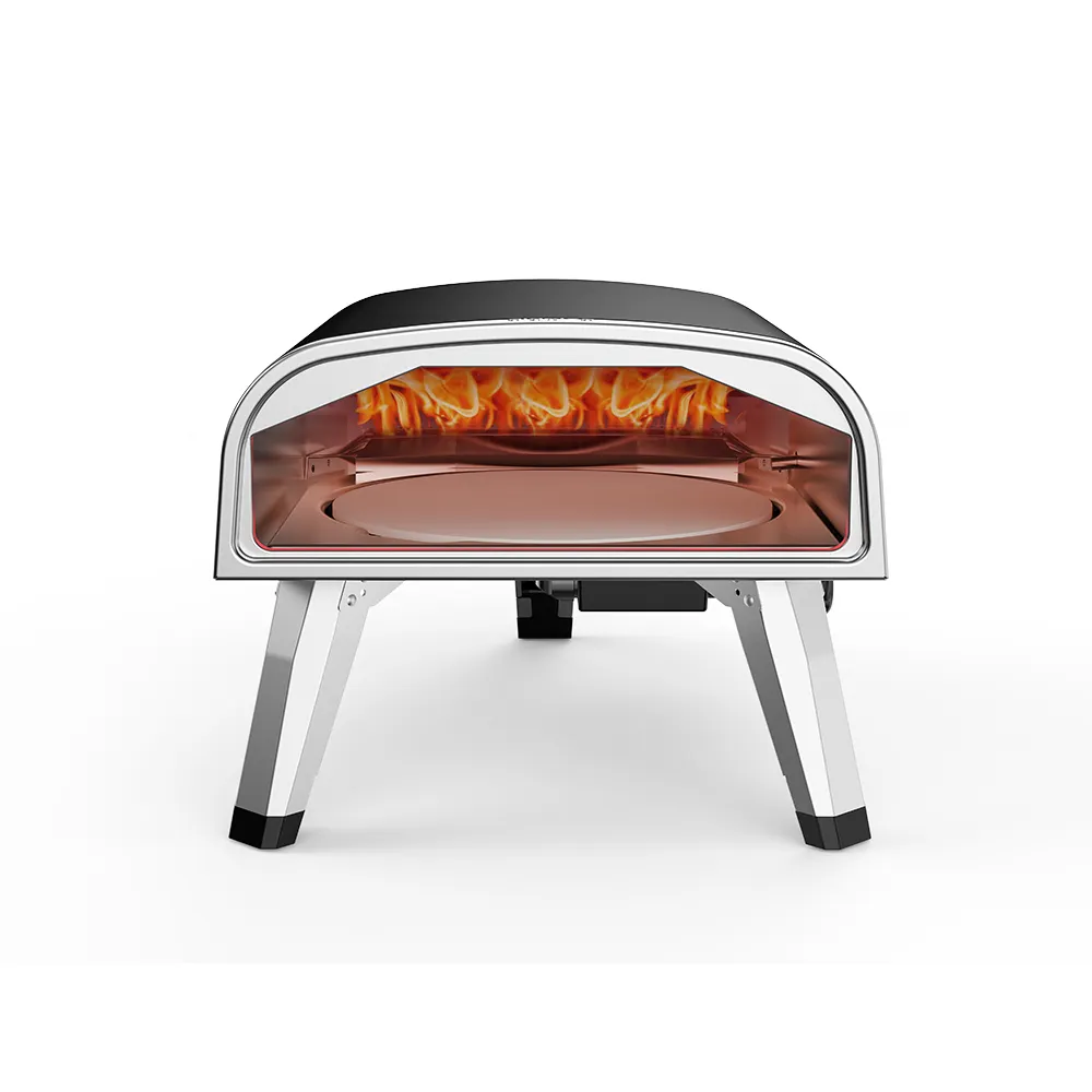 Amazon mismo estilo Gas Pizza horno portátil al aire libre barbacoa parrilla Pizza horno con pies plegables para fiesta en casa piedra giratoria