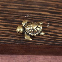 Figurine de tortue en laiton, statue de tortue vintage pour la prospérité, la longévité et la chance, décoration de bureau, animal de compagnie pour le thé, décoration pour la maison, le bureau ou la voiture