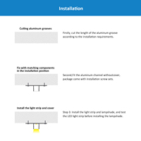 Profils en aluminium pour bande LED 081, moulures linéaires LED pour plafond en plaques de plâtre