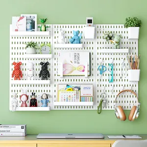 플라스틱 pegboard 벽 주최자 구멍 무료 설치 pegboard 후크 액세서리 숨겨진 DIY pegboard 벽 마운트