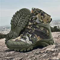 Bottes tactiques imperméables pour hommes, haute tige, grande taille, pour la randonnée en plein air, la chasse, le désert, camouflage noir, sable