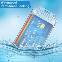 Haute qualité Transparent en plastique dur verrouillé Double face porte-Badge de travail PC Document carte étui porte-carte d'identité