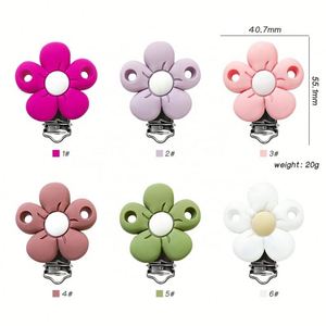 Clips y Cadenas de Silicona para Chupetes, con Diseño de Flores, Masticables, No Tóxicos, para Bebés, 10 Colores, para Accesorios DIY, Venta al Por Mayor - Product Image 2
