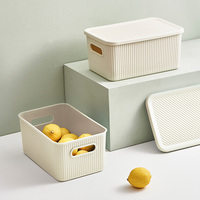 Caja de Almacenamiento de Plástico de Estilo Simple WANUO, Caja de Almacenamiento Universal para el Hogar, Cajas de Almacenamiento Ordenadas en Tres Tamaños