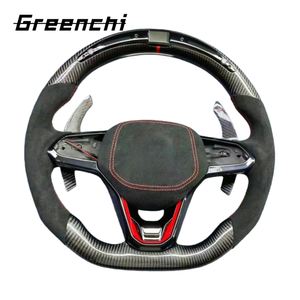 พวงมาลัยคาร์บอนไฟเบอร์แห้งแบบ LED สำหรับรถแข่ง VW Golf Mk8 <span class=keywords><strong>GTI</strong></span> R ปี 2020-2024 อัพเกรดภายในแบบกำหนดเองเพื่อเพิ่มประสิทธิภาพ ไม่รวมถุงลมนิรภัย - Product Image 3