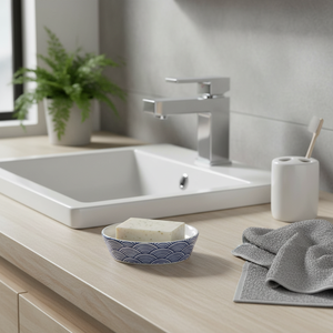 Portasapone in ceramica MSV 'Bento' bianco e blu - Product Image 3