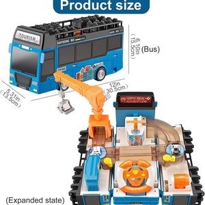 Pistes de voiture de course à Double couche de haute qualité pour enfants garçons jouets d'aventure en <span class=keywords><strong>Bus</strong></span> de ville avec volant ensemble éducatif de sauvetage de ville - Product Image 2