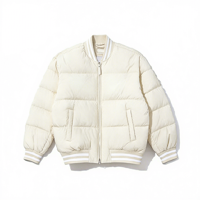 YZ Wholesale Custom Design Winter Bomber Puffer Down Coat Varsity Jacket Outdoor Jacket for Men
