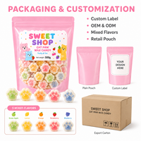 Bonbons gélifiés aux fruits chinois en bouteille de cire, décorés et emballés en sachet, confiserie dure fruitée et sucrée pour la décoration