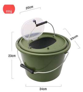 Cubo portátil OEM <span class=keywords><strong>de</strong></span> doble capa <span class=keywords><strong>de</strong></span> malla transpirable para peces vivos con material PP para uso en arroyos y ríos - Product Image 3