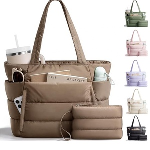 QET1102 Juego <span class=keywords><strong>de</strong></span> Bolsos 2 en 1 Personalizado, Bolso Tote Acolchado para Mujer, Bolso <span class=keywords><strong>de</strong></span> Mano Ligero para el <span class=keywords><strong>Trabajo</strong></span>, Bolso <span class=keywords><strong>de</strong></span> Hombro Acolchado para la Escuela, Viajes y Gimnasio - Product Image 1
