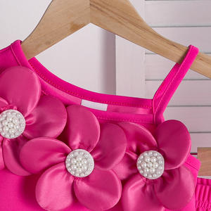 Conjunto Dulce de Verano 2026 para Bebé Niña: Vestido Casual sin Mangas con Apliques y Tirantes, Transpirable, Estampado, y Pantalones con Cuentas y Detalles de Cuerno - Product Image 6