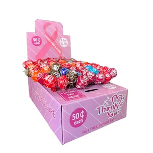 Custom logo print cardboard wedding candy display box vending charity honor box for candy