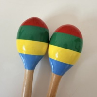 Orff Percussion Musical Instrument Accessories Christmas Colored Wooden Maracas for Music Enlightenment Education Celebrate