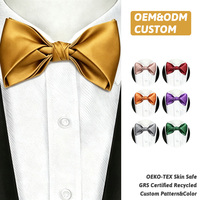 Noeud papillon pour homme en satin de polyester solide, pré-noué, réglable, pour mariage formel, fabricant professionnel de cravates